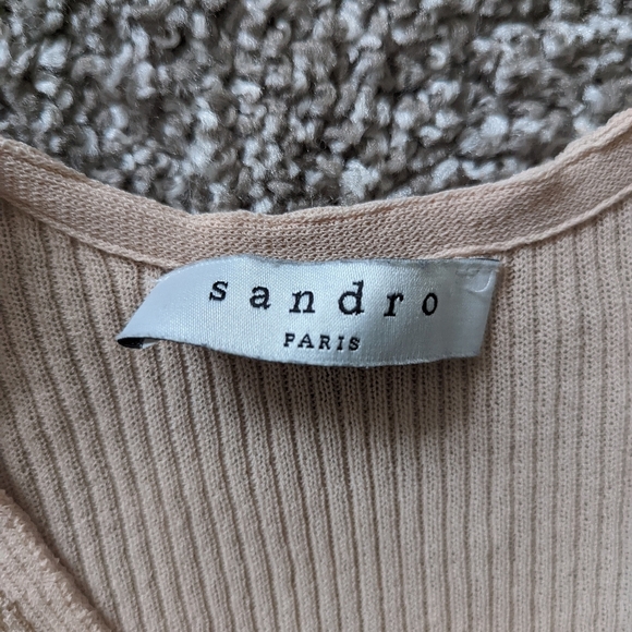 Sandro Peach Ribbed Lace Up - Picture 4 of 6